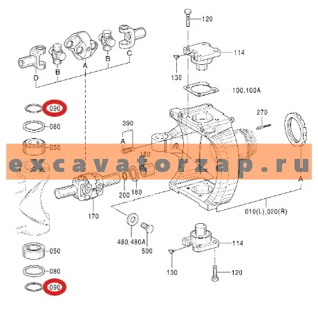 Кольцо уплотнительное 110-4743, 1104743 шкворня моста экскаватора CAT M313C, M315, M315C, M315D, M316C, M316D, M317D 2, M318, M318C, M318D, M318D MH