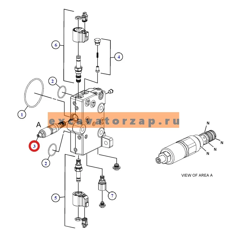 Клапан гидравлический 562-8133, 5628133 (оригинал, CAT) гидрораспределителя экскаватора погрузчика CAT428