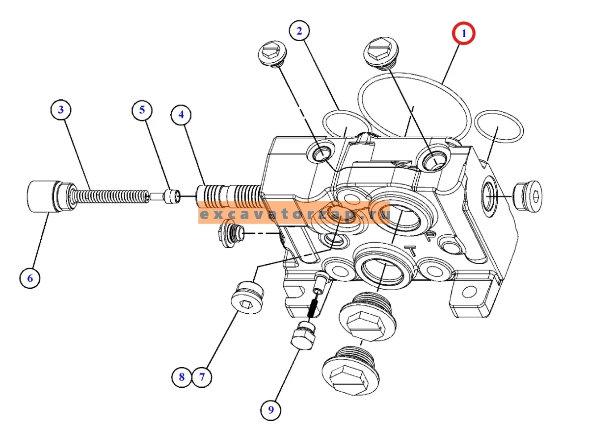 Кольцо круглого сечения O-RING 175-7898, 1757898 (оригинал, CAT) гидрораспределителя экскаватора погрузчика CAT428