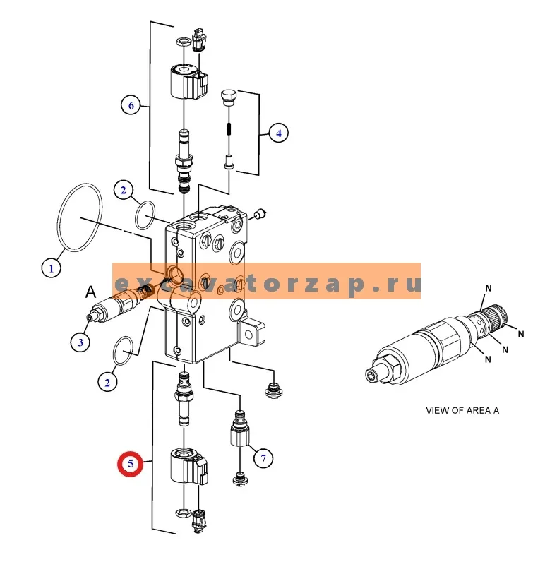 Соленоид 503-6530, 5036530 (оригинал, CAT) гидрораспределителя экскаватора погрузчика CAT428
