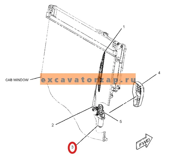 Мотор стеклоочистителя 315-1318, 3151318 (оригинал, CAT) заднего стекла экскаватора погрузчика CAT428, CAT432, CAT434