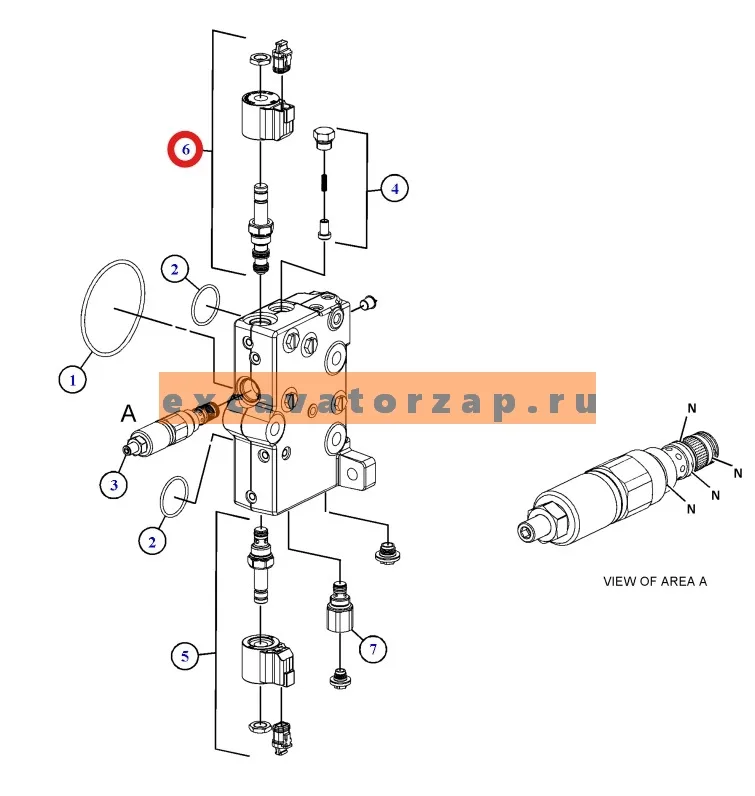 Соленоид 328-2162, 3282162 (оригинал, CAT) гидрораспределителя экскаватора погрузчика CAT428