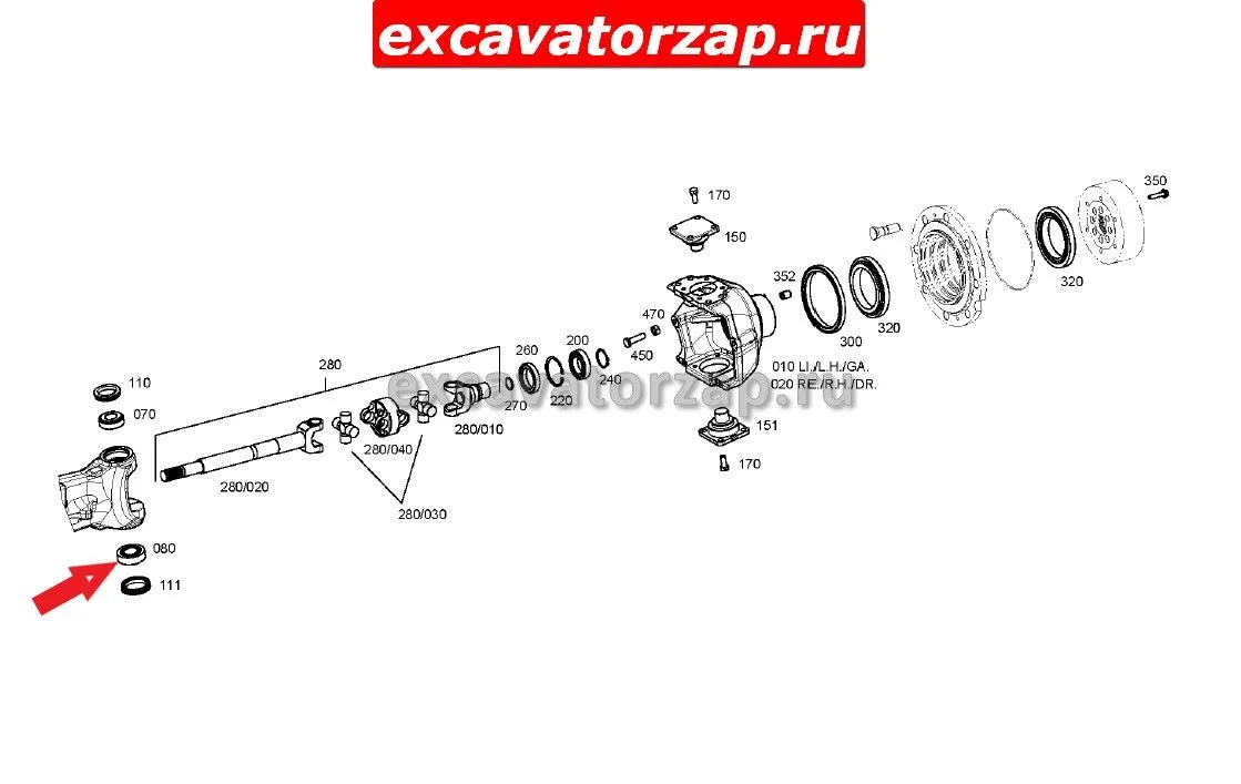Подшипник 490-7451, 4907451 нижнего шкворня экскаватора погрузчика CAT 428