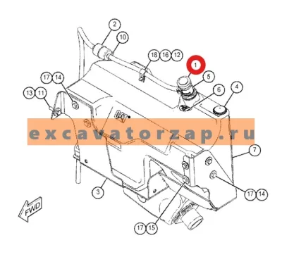 Крышка гидробака 7E-5380, 7E5380  (оригинал, CAT) экскаватора погрузчика CAT 416F, 420F, 422F, 428F, 430F, 432F, 434F, 444F