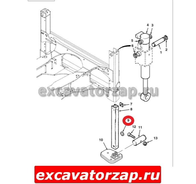 Уплотнение аутригера (направляющая опоры, лапы) 3519712М1 экскаватора погрузчика Terex 820, 825, 860