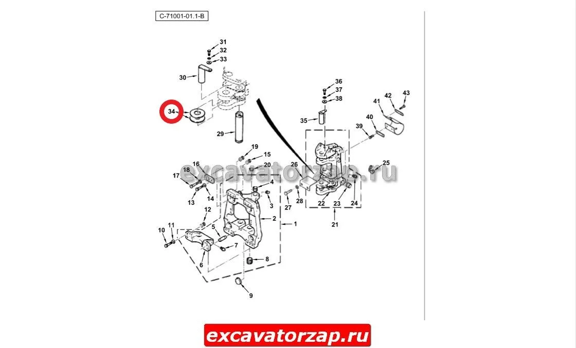 Шайба 3521389M1 (каретка - поворотная станина) 4,2мм TEREX