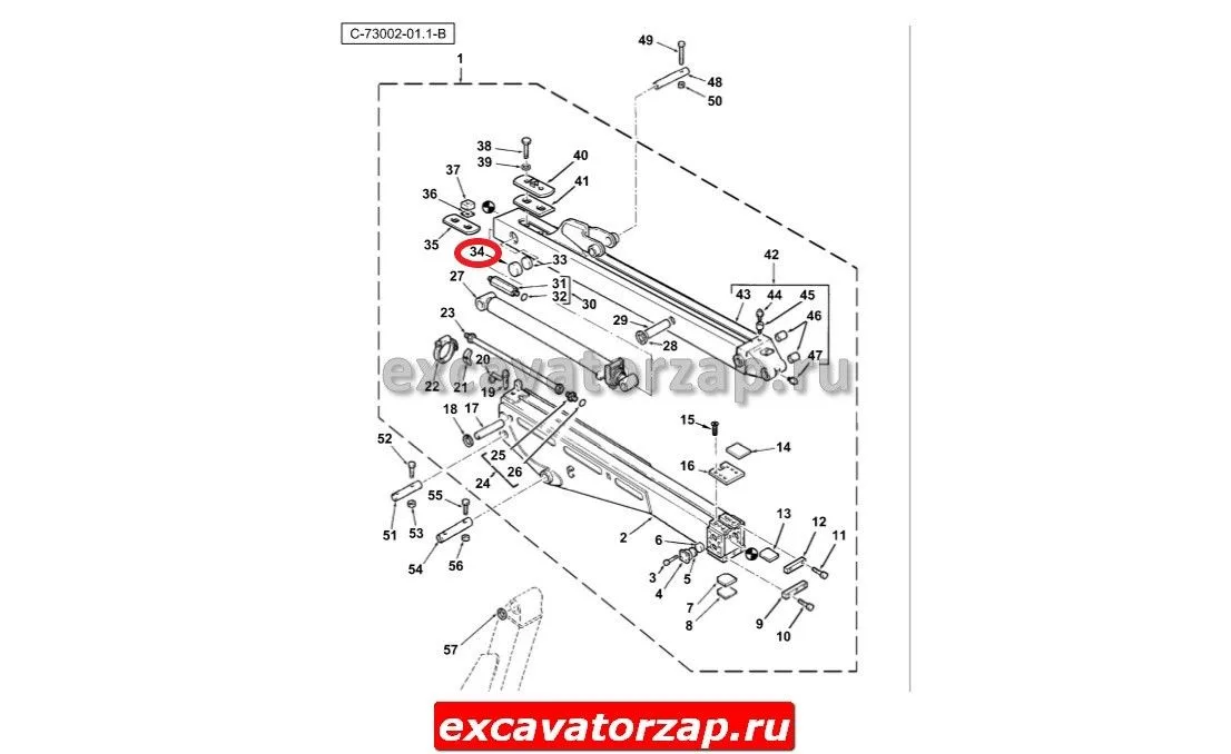 Накладка (уплотнение) стрелы (телескопа) TEREX 3502473M2