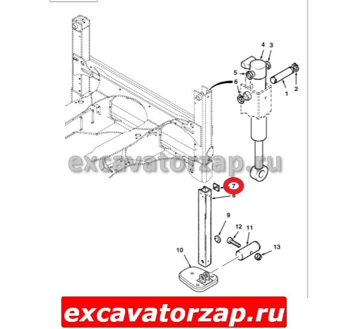 Уплотнение аутригера (направляющая опоры, лапы) 3521199М3 экскаватора погрузчика Terex 820, 825, 860….