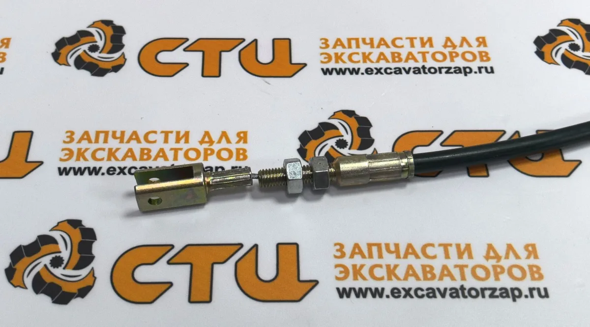 Трос педали газа 6110669M93, Т112466 экскаватора погрузчика TEREX  (2 шарнирных соединения)