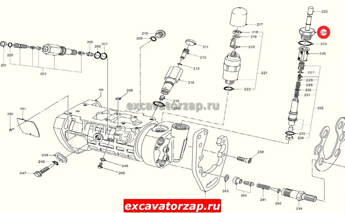 Коннектор (штуцер) ТНВД экскаватора погрузчика TEREX 820, 860, 840