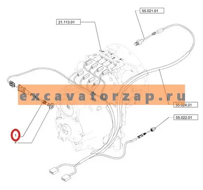 Датчик скорости 560669 КПП экскаватора погрузчика TEREX 820