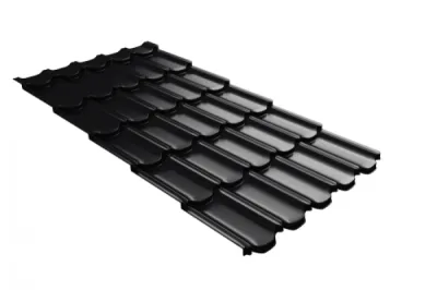 Металлочерепица Grand Line Kvinta Plus 3D PurPro RAL 9005 черный