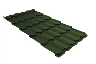 Металлочерепица Grand Line Kvinta plus 3D Satin Matt TX RAL 6020 хромовая зелень