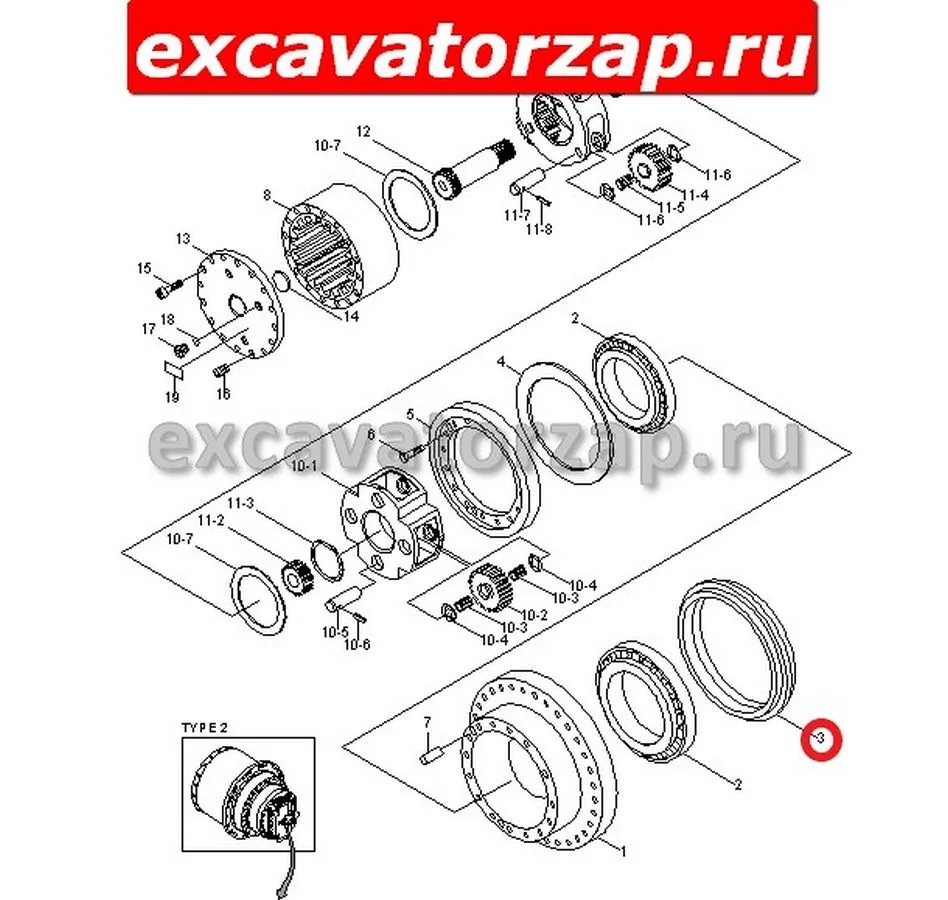 Уплотнение плавающее 14528713 редуктора хода экскаватора VOLVO