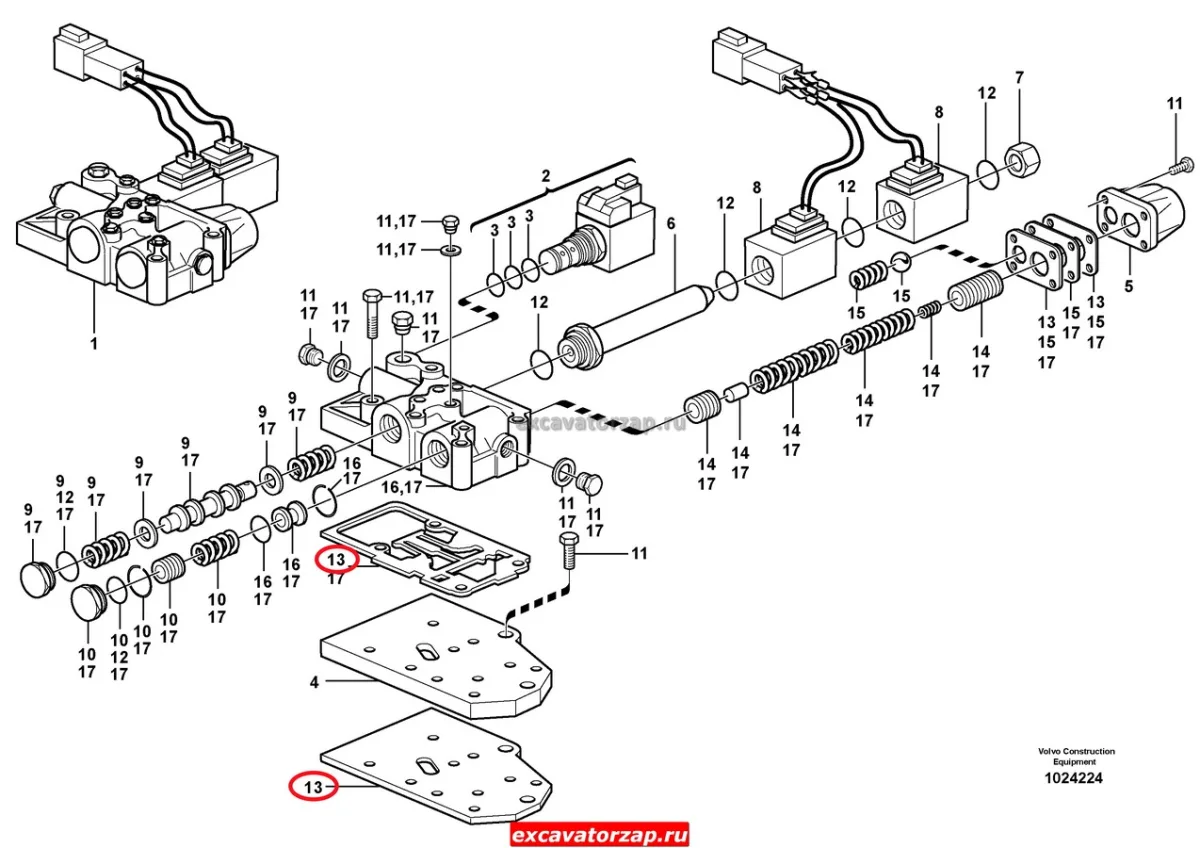 Прокладка VOE11716683 распределителя КПП экскаватора погрузчика Volvo BL61, BL71
