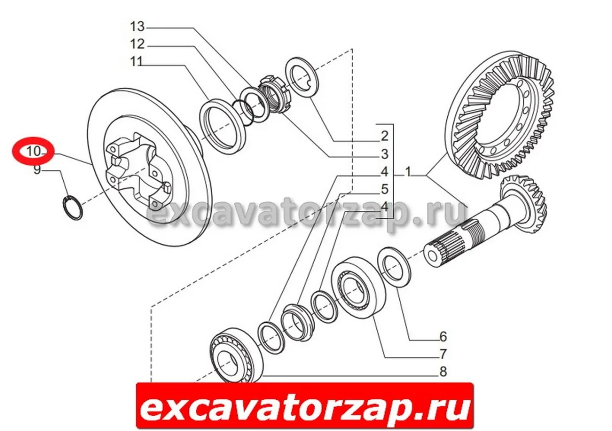 Диск (фланец, хвостовик) VOE11716606 заднего моста экскаватора погрузчика Volvo BL71