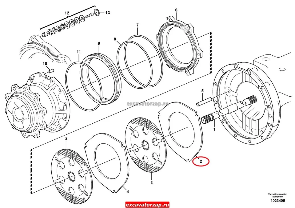 ДИСК ТОРМОЗНОЙ VOE11716580 ЗАДНЕГО МОСТА ЭКСКАВАТОРА ПОГРУЗЧИКА VOLVO BL71