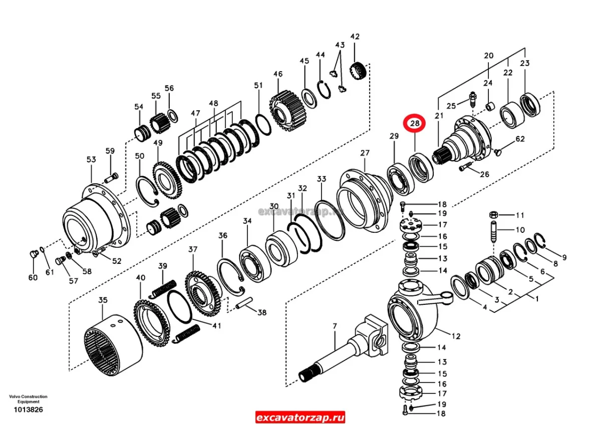 Сальник VOE14528776 ступицы экскаватора Volvo EW145B