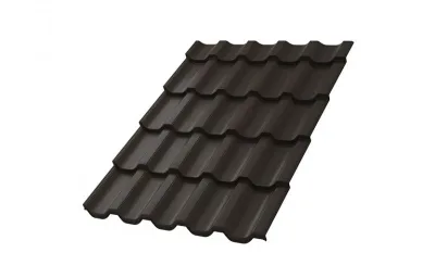 Металлочерепица МП Трамонтана-SL (VALORI-20-DarkBrown-0.5)
