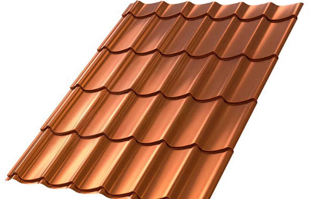 Металлочерепица МП Ламонтерра-X (AGNETA-20-Copper\Copper-0.5)