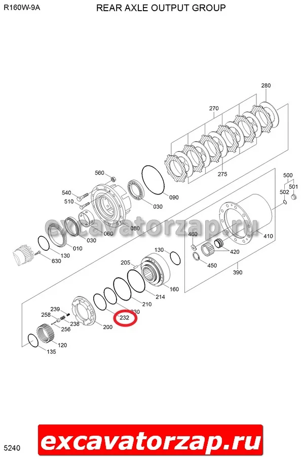 Кольцо опорное VOE1139714 моста экскаватора Volvo