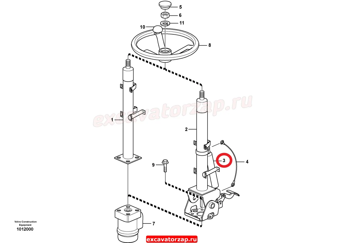 Амортизатор VOE11715247 (газовый упор) руля