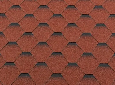 Гибкая черепица Shingle Roofshield "Классик" ("Classic") Стандарт Кирпично-красный с оттенением