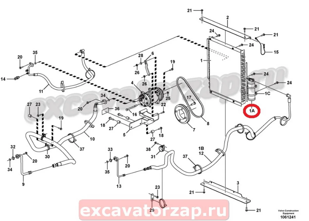 Осушитель кондиционера VOE20490945 экскаватора погрузчика Volvo BL61, BL71