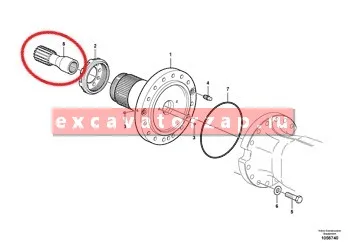 Вал солнечной шестерни VOE14560402 моста экскаватора Volvo E140W, E145, E150
