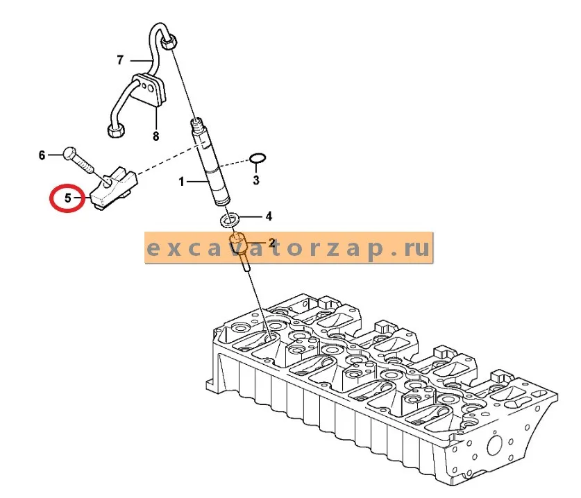Держатель форсунки VOE21153407 двигателя экскаватора погрузчика VOLVO BL61, BL71