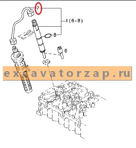 Трубка топливная VOE20405567 (насос-форсунка - форсунка) двигателя экскаватора погрузчика Volvo BL61, BL71