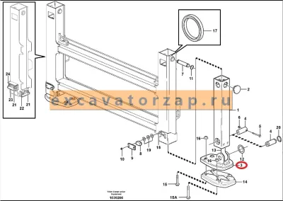 Опора аутригера VOE11882981 экскаватора погрузчика Volvo BL61, BL71