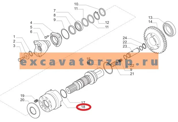 Муфта КПП VOE11716796 экскаватора погрузчика Volvo BL61, BL71