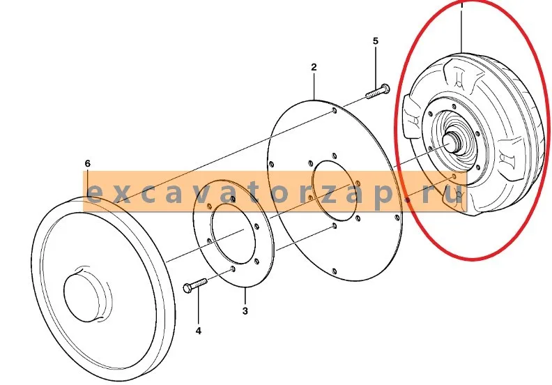Гидротрансформатор VOE11890327 КПП экскаватора погрузчика Volvo BL61, BL71