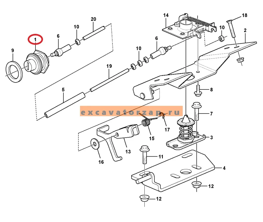 Замок капота VOE15044544 в сборе экскаватора погрузчика Volvo BL61, BL71