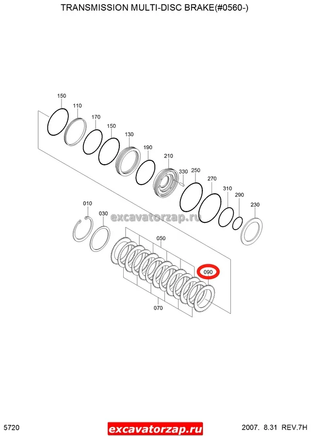 Диск стальной VOE11988971 КПП экскаватора Volvo EW180C