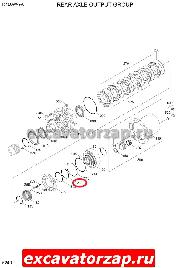 Кольцо ZM5231973 уплотнительное  моста экскаватора Volvo