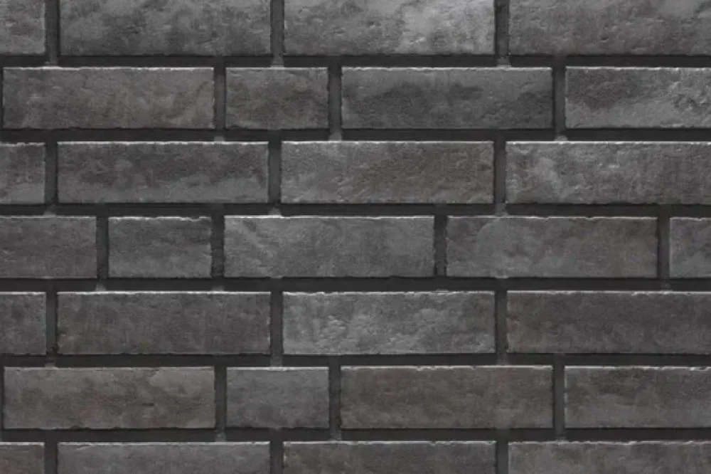 Клинкерная плитка Stroeher Zeitlos E 359 kohlenglanz рельефная, 400*35*14 мм