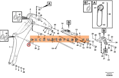 Палец VOE11887958, аналог, SRP - Турция (стрела - гидроцилиндр подъема рукояти, С РИГЕЛЕМ   ) экскаватора погрузчика VOLVO BL60, BL61, BL61PLUS, BL70, BL71, BL71PLUS