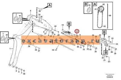 Палец VOE11888783, аналог, SRP - Турция (крепления гидроцилиндра ковша к рукояти) экскаватора погрузчика VOLVO BL60, BL60B, BL61, BL61B, BL61PLUS, BL70, BL70B, BL71, BL71B, BL71PLUS