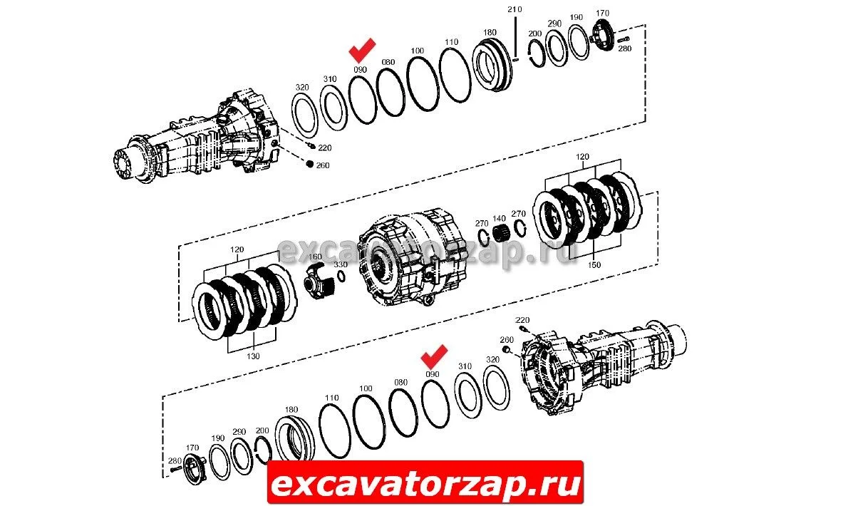 Уплотнение тормозного поршня T218483 экскаватора погрузчика John Deere 315SK ,325J, 325K