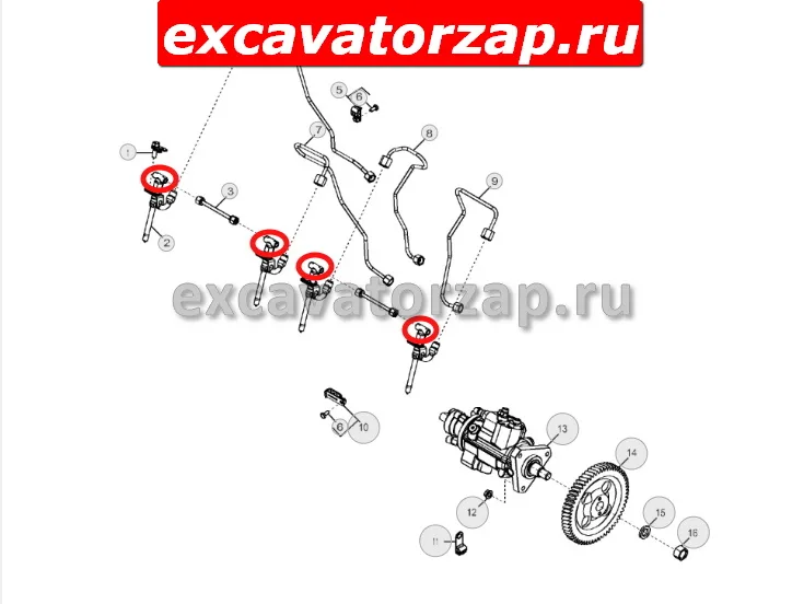 Тройник R71963 форсунки экскаватора погрузчика John Deere 325J, 325K, 315SK