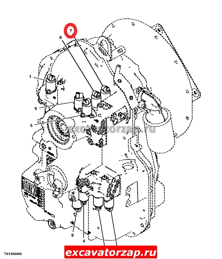 Датчик (соленоид, клапан) КПП AT310584 экскаватора погрузчика John Deere 315SK, 325J, 325K (ОРИГИНАЛ ZF