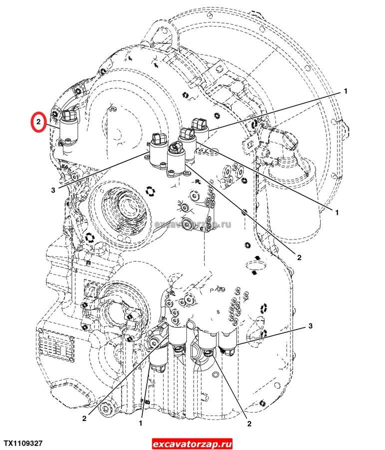 Соленоид (датчик, клапан) КПП AT310587 экскаватора погрузчика John Deere 315SK, 325J, 325K (ОРИГИНАЛ ZF)