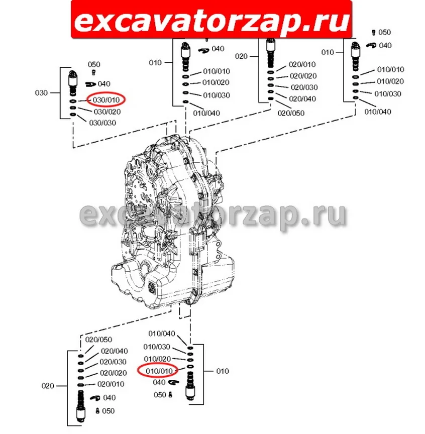Кольцо R104554 соленоида КПП экскаватора погрузчика John Deere 315SK, 325J, 325K
