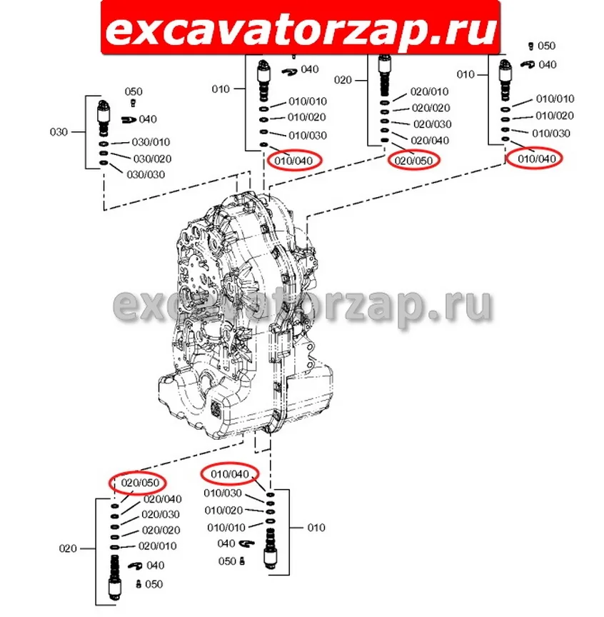 Кольцо R104558 соленоида КПП экскаватора погрузчика John Deere 315SK, 325J, 325K