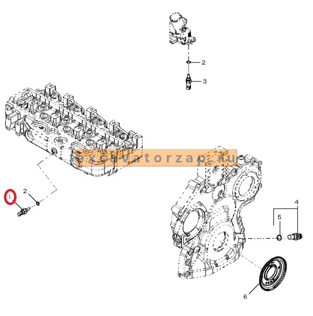 Датчик RE61812 температуры двигателя экскаватора погрузчика John Deere 325J, 325K