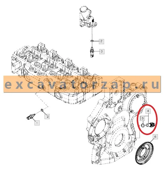 Датчик RE519144 положения коленвала экскаватора погрузчика John Deere 315SK, 325J, 325K