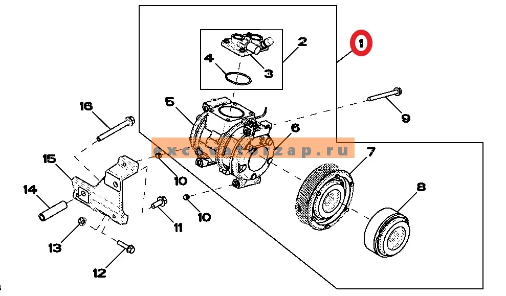 Компрессор кондиционера RE46609 экскаватора погрузчика John Deere 315, 325