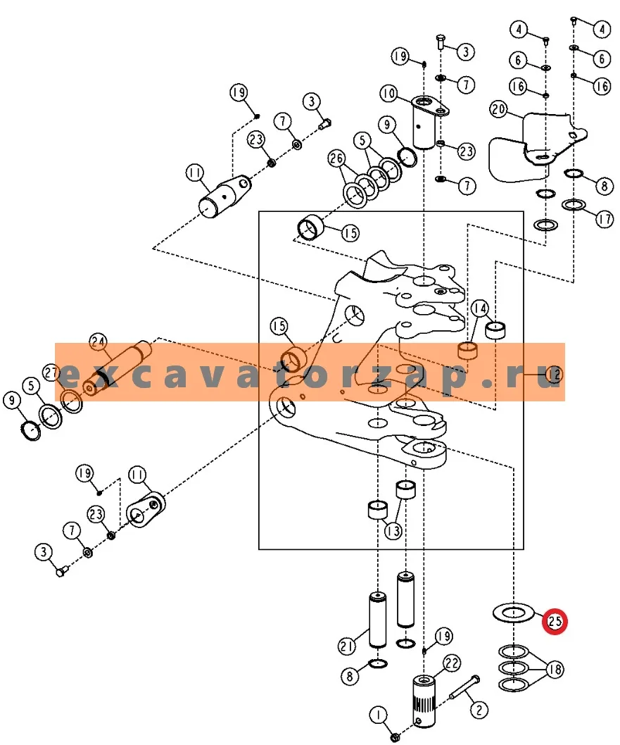 Шайба TT101243 (каретка - поворотная станина) экскаватора поргузчика John Deere 315SK, 325J, 325K